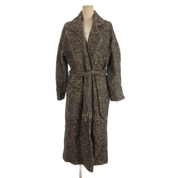 ZARA（ザラ） ロング コート ベルト付き ウール ヘリンボーン S