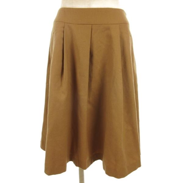 エムズグレイシー M'S GRACY タック スカート ひざ丈 ブラウン 38