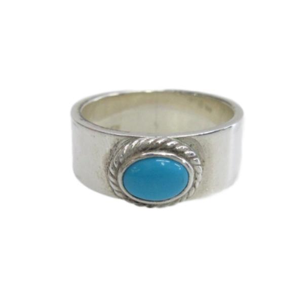 タディ&キング TADY&KING ターコイズ リング 指輪 銀縄 平打ち SILVER