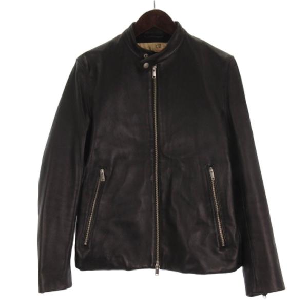 【未使用級】nano universe ナノユニバース　ライダースジャケット　黒 NANO universe（ナノ・ユニバース） シングル ライダースジャケット