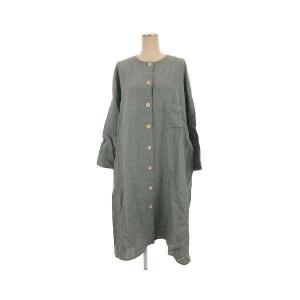 新品 コットンハウスアヤ ピックアップ 綿 麻 長袖 ワンピース ゆったり コットンハウス アヤ Cotton House Aya ワンピース リネン ミディ丈