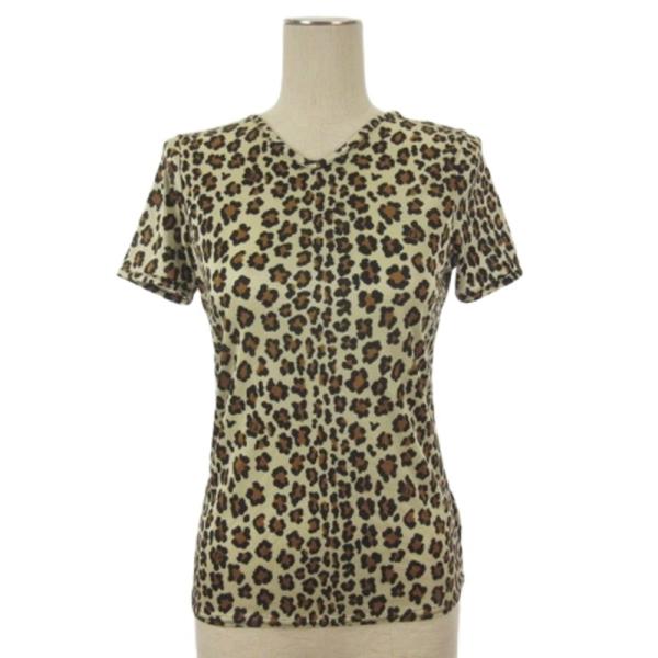 伊製 OLD FENDI 365 ズッカ柄 レオパード デザインシャツ 44 FENDI（フェンディ） レオパード柄 カットソー Tシャツ 半袖 総柄