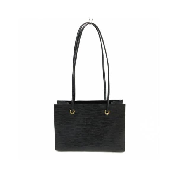 FENDI（フェンディ） ショルダーバッグ レザー ロゴ型押し ブラック