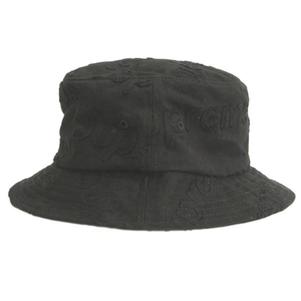 シュプリーム SUPREME 23SS LASERED TWILL CRUSHER ロゴ バケット ハット ブラック ☆AA★ メンズ