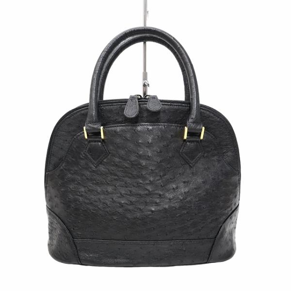 Champrose オーストリッチ ハンドバッグ BLACK(ブラック) レディース 