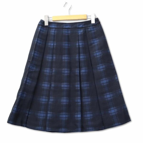 アリスバーリー Aylesbury チェック プリーツ スカート 9 ネイビー