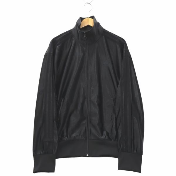 adidas◇Q3 オーバーサイズ トラックトップ/XXL/ポリエステル/BLK/無地