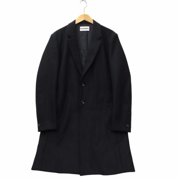 【中古】ATTACHMENT MELTON SINGLE COAT チェスターコート 1 NAVY ネイビー AC22-035 メンズ ATTACHMENT（アタッチメント） ATTACHMENT MELTON SINGLE COAT