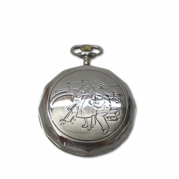 アシェット 蘇る 古の時計 郷愁の懐中時計コレクション 銀色 可動品 メンズ レディース【表記サイズ】表記なし【実寸サイズ】直径　約4.5cm　縦(チェーン用リング含む) 約5.9cm　【素材】詳細不明【色】本体　銀色 シルバー　文字盤　白...