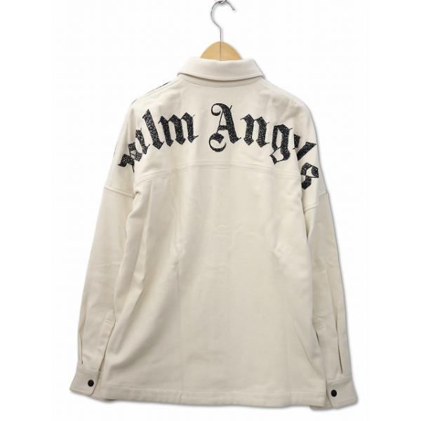 【中古】パームエンジェルス PALM ANGELS バックロゴ刺繍 長袖 チェック フランネル シャツ 46 WHITE(ホワイト) パームエンジェルス PALM ANGELS バックロゴ刺繍 長袖 チェック