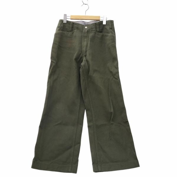 【中古】TENDERLOIN ピケ ジップフライ テーパード コットン コーデュロイ パンツ XS GREEN グリーン メンズ テンダーロイン TENDERLOIN ピケ ジップフライ テーパード コットン