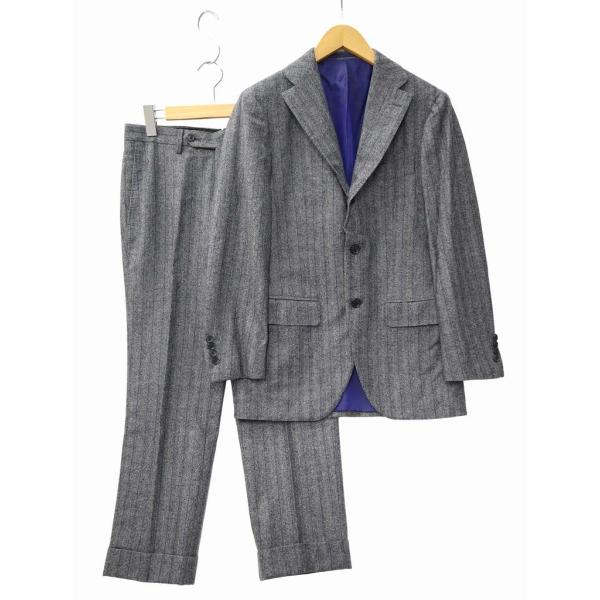 良品 ブリッラ ペル イル グスト スーツ セットアップ ウール グレー 50 ブリッラ ペル イル グスト Brilla per il gusto ウール ストライプ