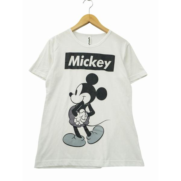 SPINASH スピナッシュ ミッキーマウス プリント カットソー Tシャツ M WHITE(ホワイト) 春夏 レディース