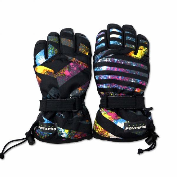 ポンタペス PONTAPES 子供用 5本指 スノー グローブ 手袋 ジュニア 150cm メンズ レディース【表記サイズ】男女共用　150cm【実寸サイズ】中指の長さ 約6cm　親指の長さ 約6.5cm　全長(はき口から中指の先) 約23...