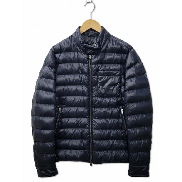 【中古】ヘルノ HERNO Resort ナイロン ライダース ウルトラライト ダウンジャケット ブルゾン 46(M) NAVY(ネイビー) ヘルノ HERNO Resort ナイロン ライダース ウルトラライト ダウン