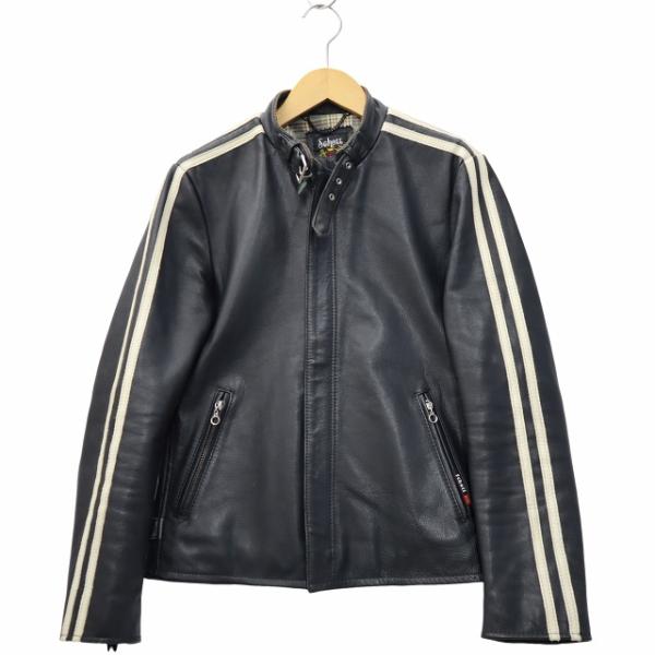 【中古】SCHOTT ショートクラシックレーサー レザー シングル ライダースジャケット S BLACK ブラック 3141010 メンズ ショット SCHOTT ショートクラシックレーサー レザー シングル