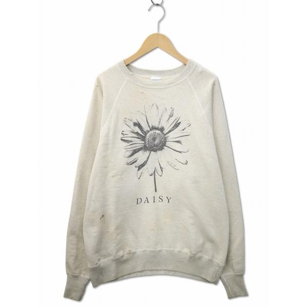 SAINT MICHAEL セントマイケル DAISYプリント ヴィンテージ加工 クルー