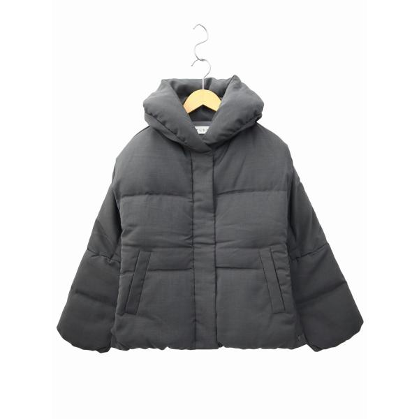 美品♪PLST プラステ ショールカラーダウンジャケット L ブラック黒 洗える プラステ 洗える ダウンコート ショールカラー ロング 切り替え A