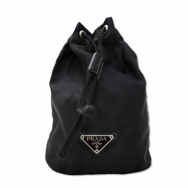 PRADA（プラダ） ヴィンテージ ナイロン 巾着 ポーチ BLACK(ブラック