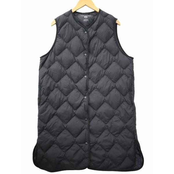 ユニクロ（UNIQLO） ウルトラライト ダウン ロングベスト L BLACK