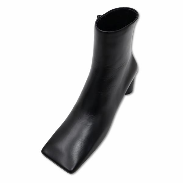 バレンシアガ WA72F レザー スクエアトゥ サイドジップ ショート ブーツ BALENCIAGA（バレンシアガ） BALENCIAGA 623924 WA72F レザー スクエア