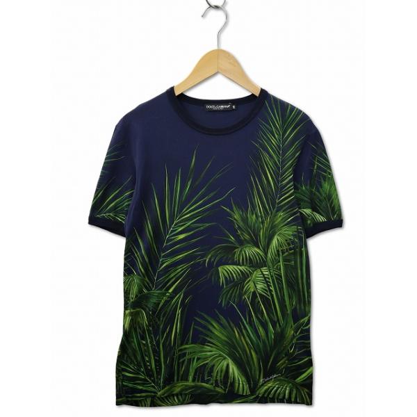 ドルチェ&ガッバーナ クルーネック ボタニカル柄 半袖 Tシャツ 48(M) DOLCE&GABBANA（ドルチェ & ガッバーナ） ドルガバ クルーネック