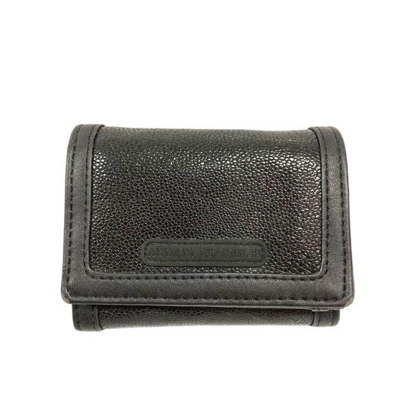 未使用品 ARMANI JEANS 長財布 黒 合成皮革 オリジナルボックス付き ARMANI EXCHANGE アルマーニエクスチェンジ 財布 長財布 ギフト