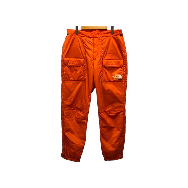 【中古】未使用品 グッチ GUCCI ｘTHE NORTH FACE 663764 ナイロンカーゴパンツ ボトムス ロゴ プリント 中わた L オレンジ メンズ vectorpremium_020-902312130015