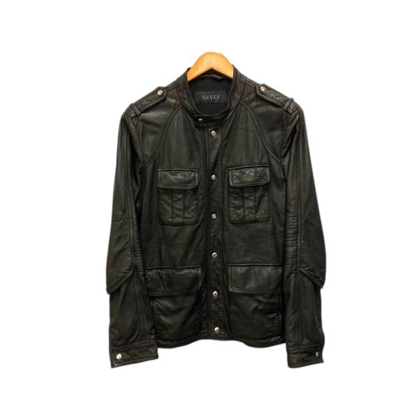 GUCCI（グッチ） レザージャケット 革ジャン ブルゾン シングル 長袖