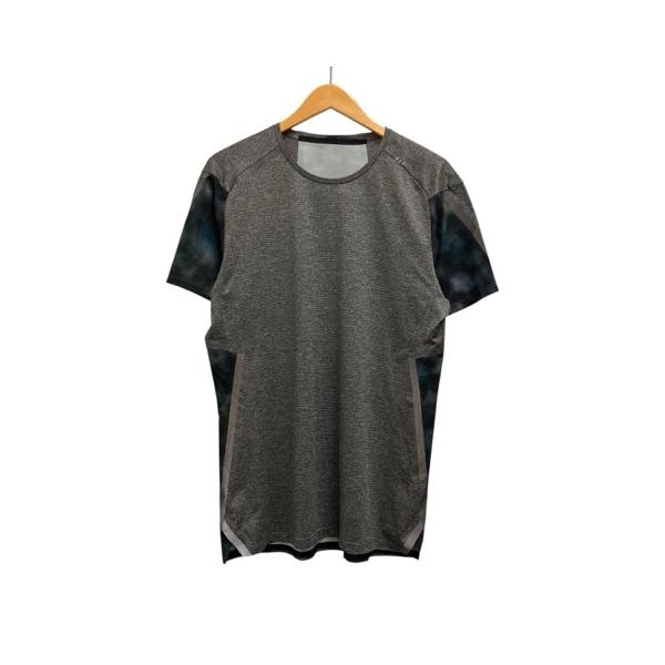 ルルレモン lululemon Tシャツ 半袖 クルーネック 総柄 ドッキング