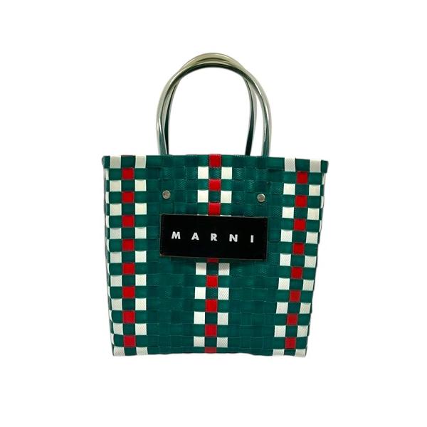 MARNI マルニ バスケット カゴバッグ ハンドバッグ ロゴ 緑 グリーン