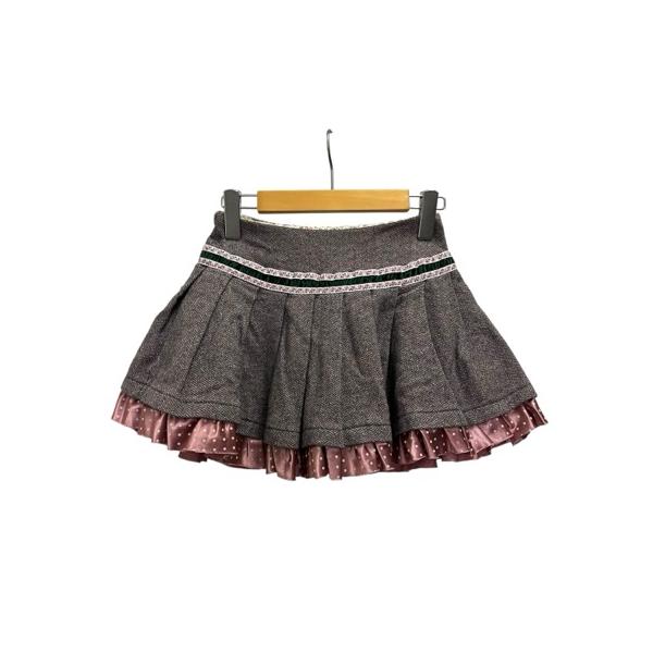 モナリザ MONNALISA ミニスカート フレアスカート 総柄 シルク混