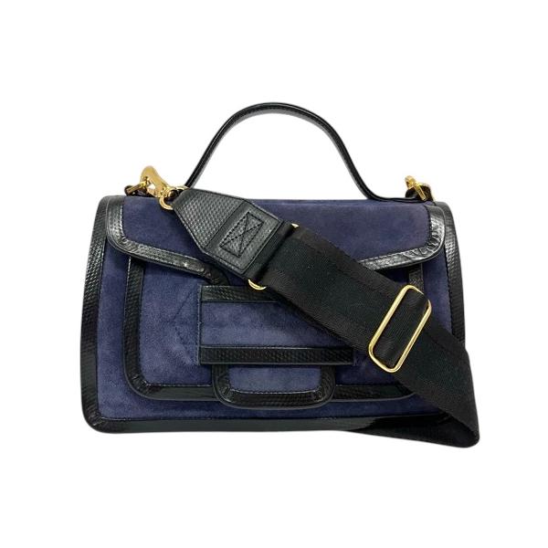 【中古】ピエールアルディ PIERRE HARDY ショルダーバッグ ハンドバッグ 2WAY スエード 紺 ネイビー レディース ピエールアルディ PIERRE HARDY ショルダーバッグ ハンドバッグ 2WAY