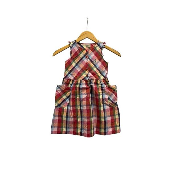 ファミリア Familiar ワンピース ノースリーブ クルーネック チェック