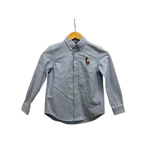 ラルフローレン RALPH LAUREN シャツ 長袖 ボタンダウンカラー ロゴ刺繍 コットン 322672168001 7 ライトブルー キッズ【ブランド】ラルフローレン RALPH LAUREN【表記サイズ】7【実寸サイズ】肩幅：33c...