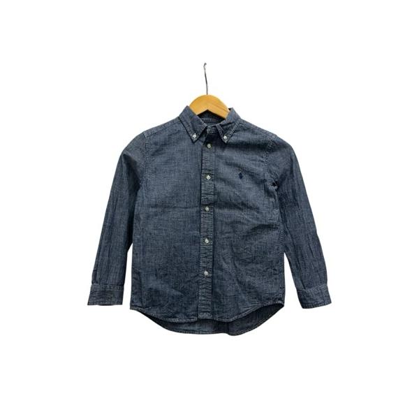 ラルフローレン RALPH LAUREN シャツ 長袖 ボタンダウンカラー ロゴ刺繍 コットン 7 紺 ネイビー キッズ【ブランド】ラルフローレン RALPH LAUREN【表記サイズ】7【実寸サイズ】肩幅：33cm　身幅：36cm　着丈：...