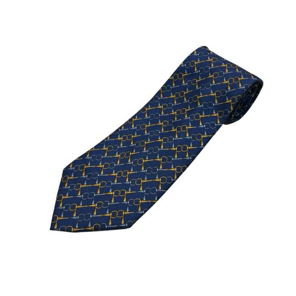 グッチ GUCCI ネクタイ ワイドタイ 総柄 絹 シルク 光沢 青 ブルー ライトブルー ゴールド マルチカラー メンズ