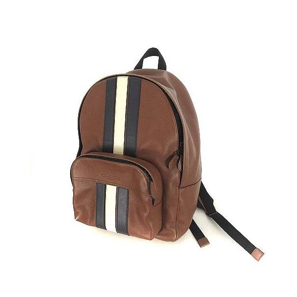 中古 コーチ Coach F695 リュック ライン デイパック ライン メンズ レザー 茶 本革 レザー ブラウン 茶 メンズ ベクトル 古着 022 ブランド古着販売のベクトル