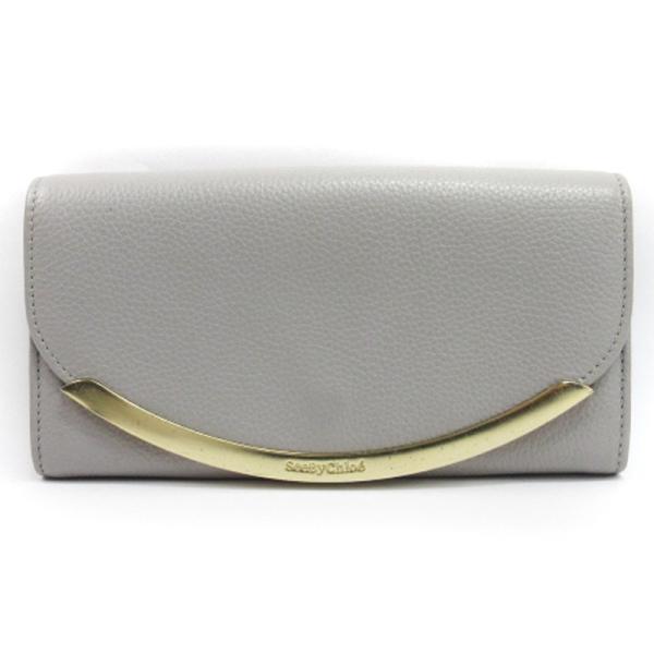 極美品☆シーバイクロエ☆二つ折り長財布 レザー グリーン系 SEE BY CHLOE シーバイクロエ リジー LIZZIE 長財布 ロング