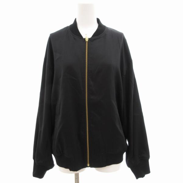 23区 - 350 新品 少訳 23区 テンセルレーヨンサテン MA-1 ブルゾン 黒38 23区 ジャケット ブルゾン テンセルレーヨンサテン MA-1
