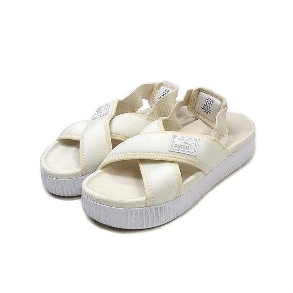 【試着のみ】PUMAプーマサンダルホワイト＆オレンジ 試着のみ】PUMAプーマサンダルホワイト＆オレンジ
