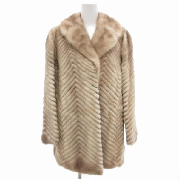 EMBA エンバ ミンク ファーコート ミドル丈 ファージャケット 毛皮 エンバ EMBA ファーコート 毛皮 シェアードミンク ベージュ /AE □ECT