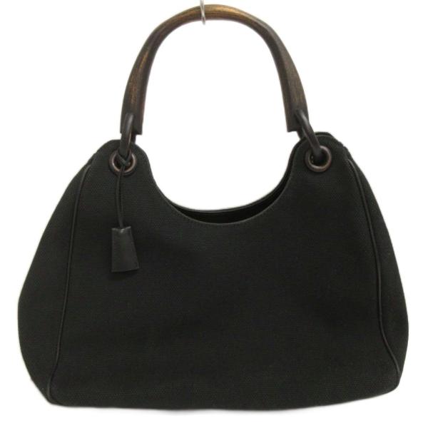 【中古】グッチ GUCCI ハンドバッグ トートバッグ ウッドハンドル キャンバス 106494 002058 黒 レディース GUCCI（グッチ） ハンドバッグ トートバッグ ウッドハンドル
