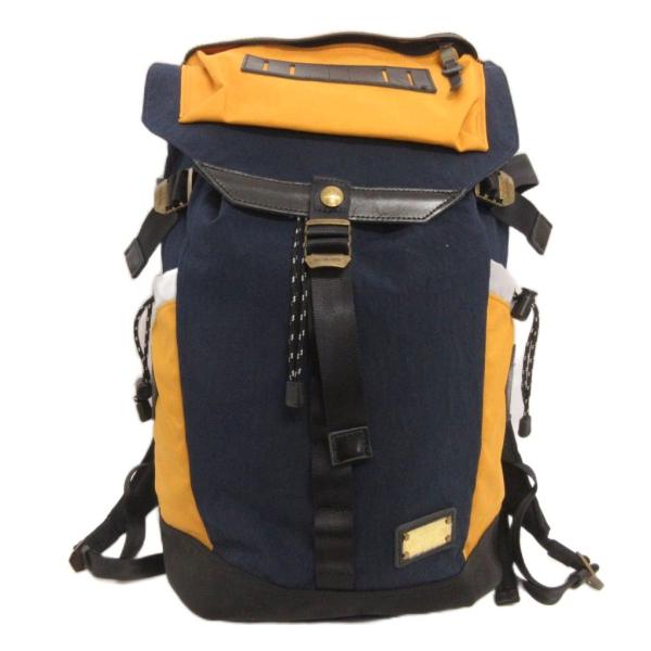 【中古】マスターピース MASTERPIECE 25th Anniversary バックパック リュックサック ネイビー イエロー系 メンズ マスターピース MASTERPIECE 25th Anniversary バックパック リュック