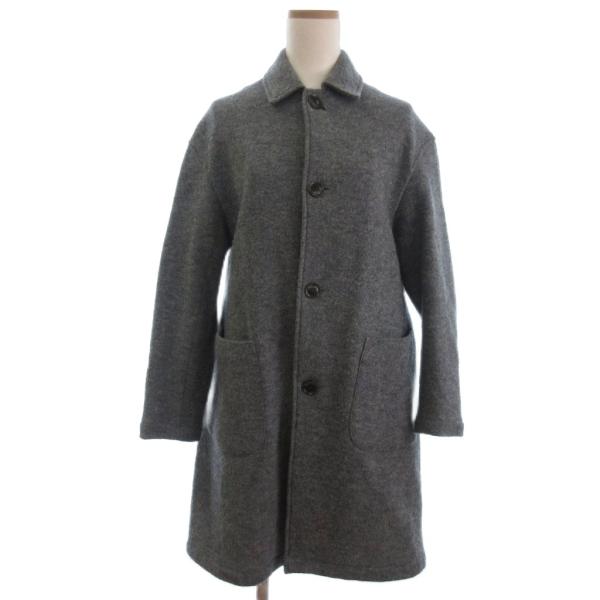 DANTON グレー ウールコート ダントン DANTON ウール ステンカラーコート ブークレー グレー 34