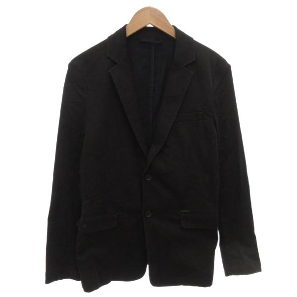 美品 DIESEL ディーゼル テーラードジャケット 切替 ブラック 2B DIESEL（ディーゼル） テーラードジャケット 2B ロゴ M 黒 ブラック
