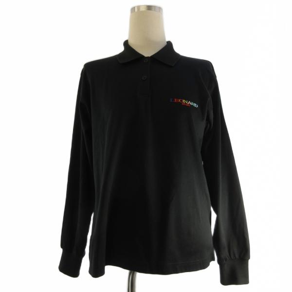 レオナールスポーツ LEONARD SPORT ポロシャツ 長袖 ロゴ刺繍 コットン