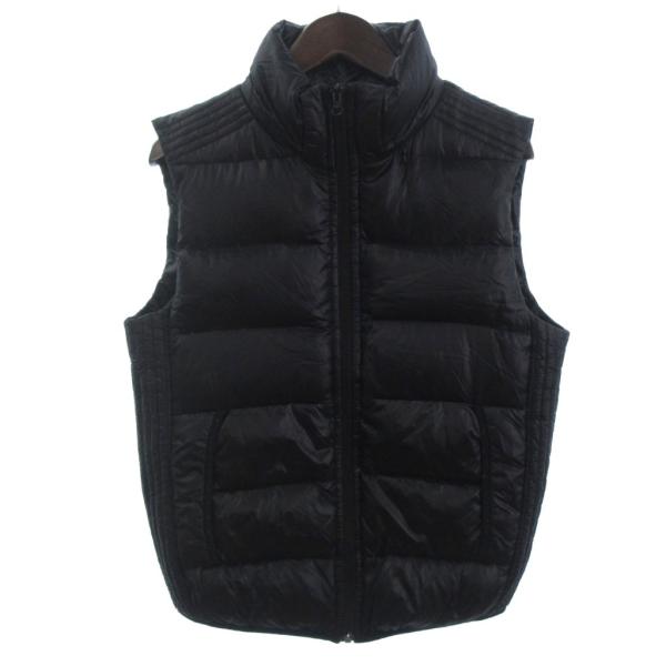GAP（ギャップ） ジップアップ ダウンベスト スタンドカラー ブラック