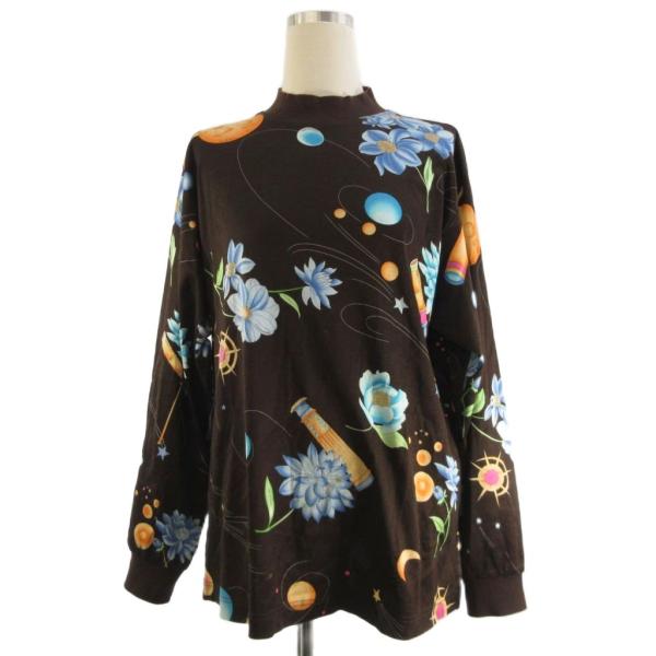 レオナールスポーツ LEONARD SPORT カットソー 長袖 モックネック 花柄