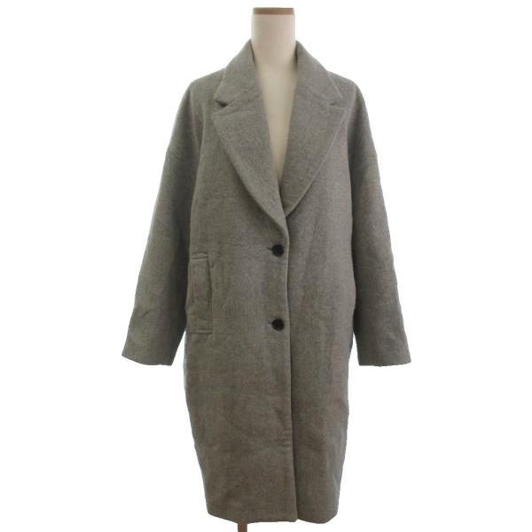 【美品】 ジャーナルスタンダード ウールコート シンプル 通勤 38 グレー♪ 美品】 ジャーナルスタンダード ウールコート シンプル 通勤 38 グレー